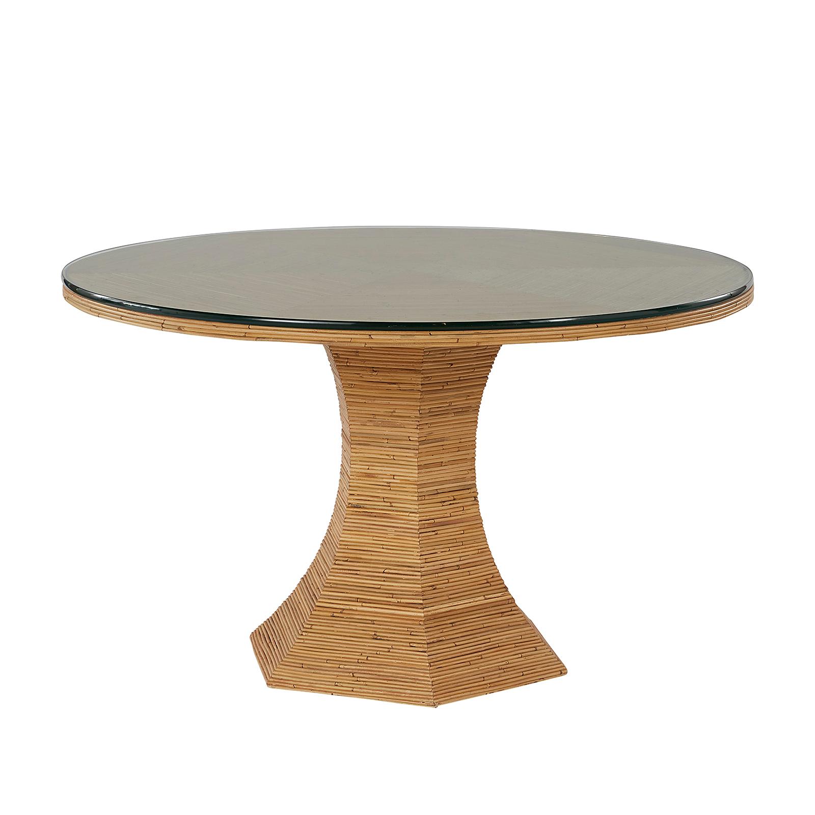 Wooden round table with glass top discount